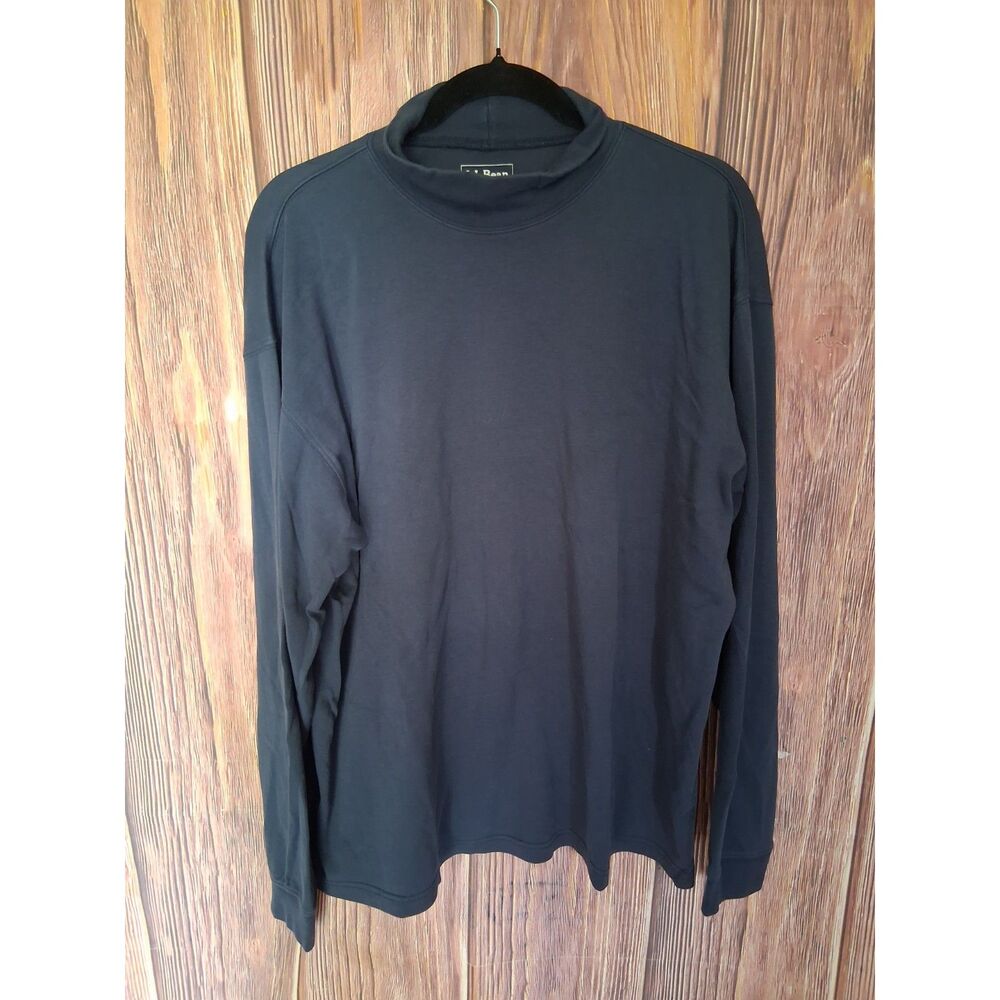 L.L Bean navy long sleeve mock neck shirt size XL